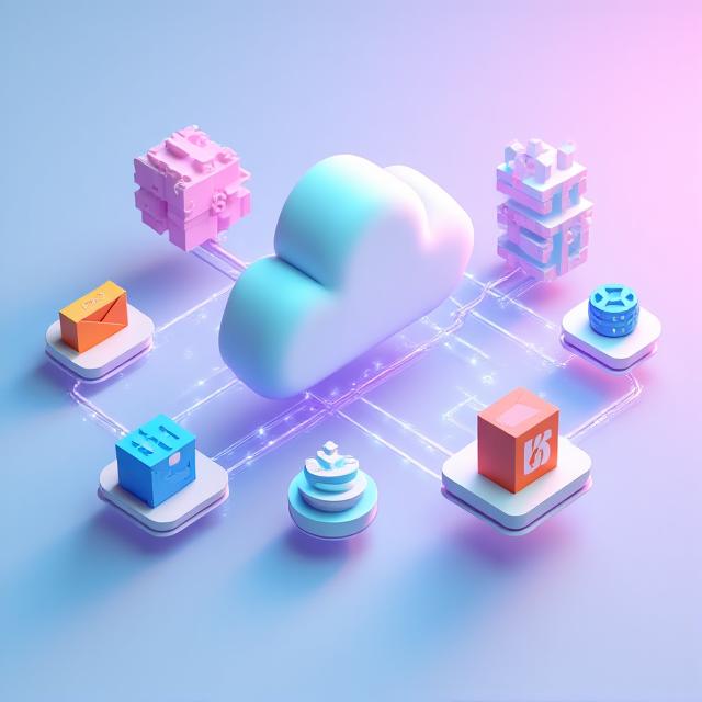 Interconnected business platform icons flowing into a central Salesforce hub